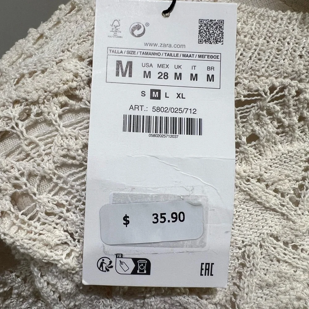 Zara knitted top. Brand new with tags. Size Medium - Picture 6 of 6